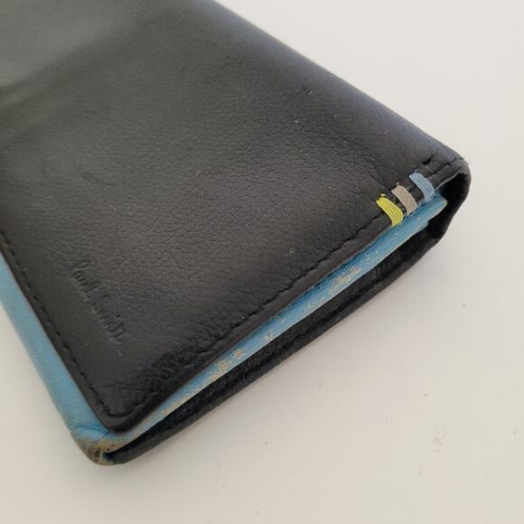 Paul Smith Love Letter Cow Leather Wallet Black Blue Boho Designer Large Envelop - Picture 13 of 13